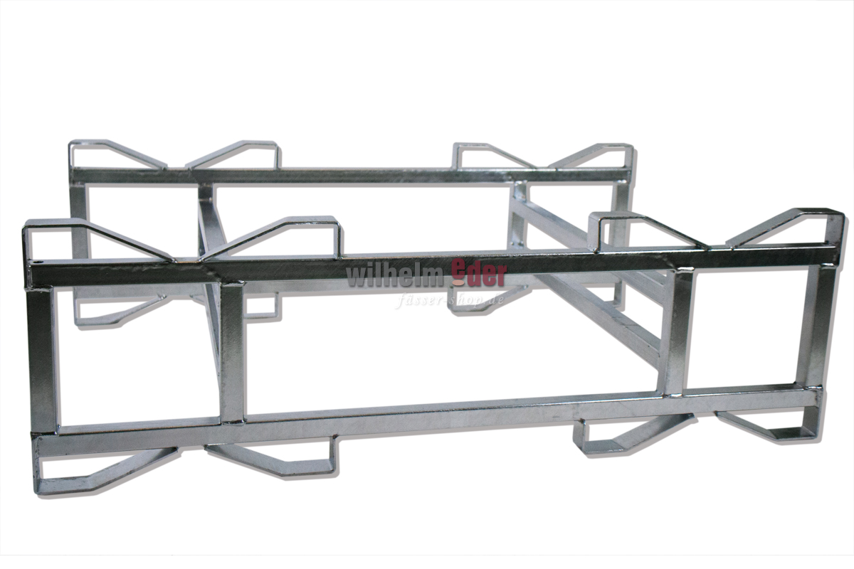 fasslager_feuerverzinkt_kombi_225_228_l Supports au sol en metal galvanisé pour 2 fûts de 225/228 l