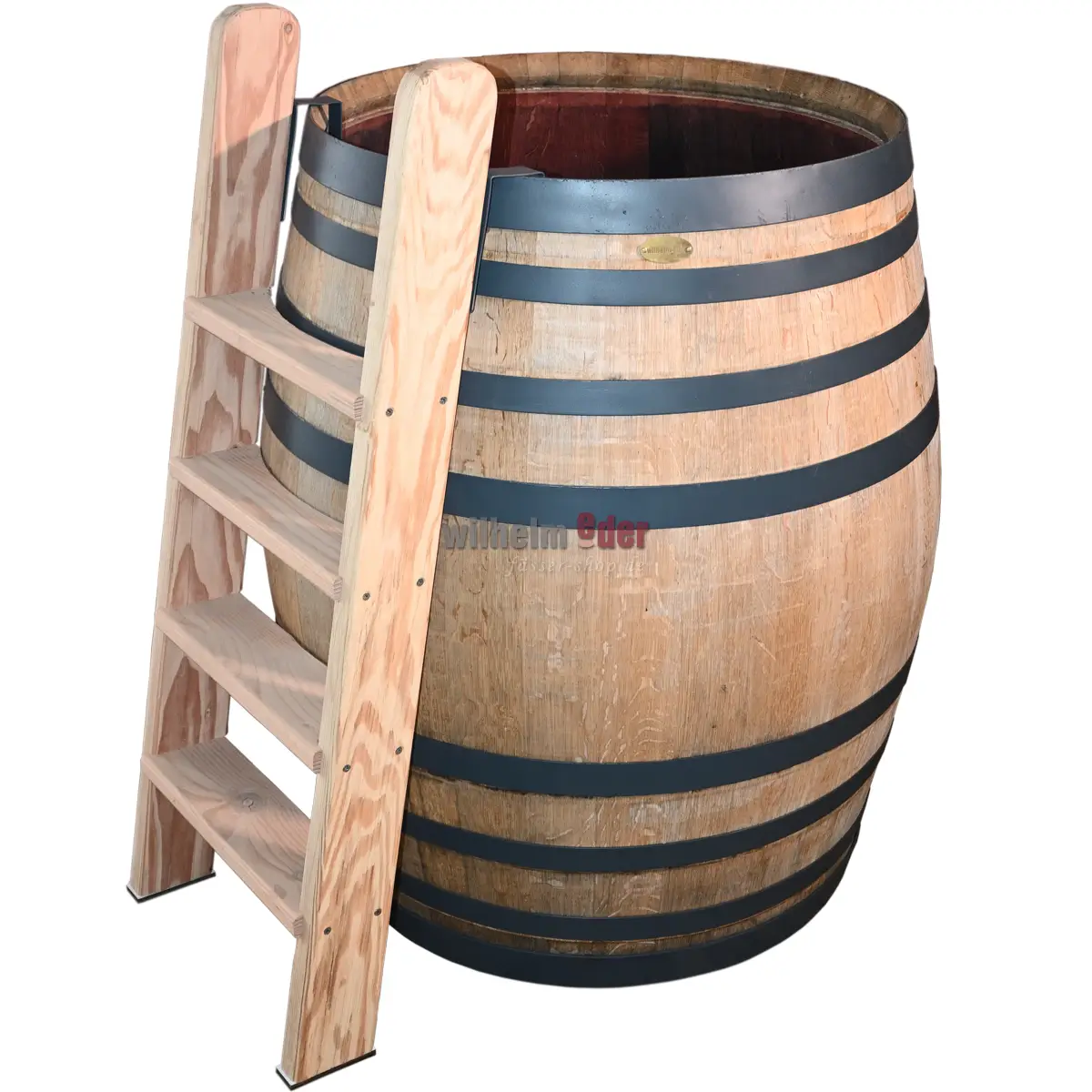 Fût de baignade 400 l avec échelle d'accès et banc