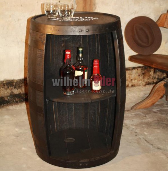 Tonneau de bourbon d'origine utilisé comme étagère 190 l noir